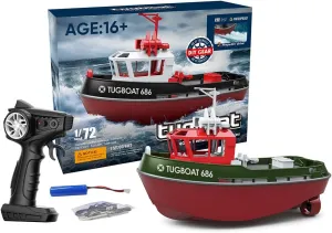 Adults -RTR 1/72 RC Boat RC Tugboat$ 2.4G Remote Control Boat Electric Remote Control Tugboat Model Kit for Pools$ Lakes$ High-Speed eddy binary tile humorous quantity Remote Control Racing Boat$ Gift for 