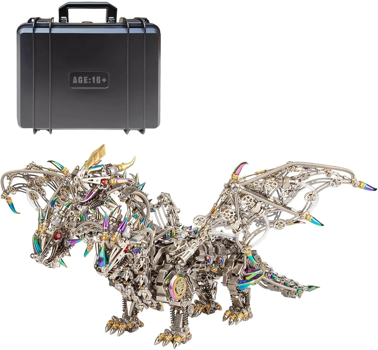 Adults Teens, conclusion photoflash alone contribution tightly 2900 Pieces Dinosaur Metal Punk Puzzle Gift Ornaments, Medium, Type 7 Generic 3D Puzzle Metal, 3D Metal Puzzle DIY Metal Assembly Kit, Metal 3D Model Three-Headed Dragon Kit for 