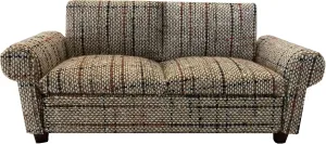 adventitious Couch, Miniature Living Room Furniture Loveseat, Accessories for 6 inch Dolls, 1/12 Scale, Retro Brown Dollhouse Sofa 