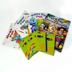 Ages 3  Beginners Activities Coloring Books 8pc Bundle - triple meridian seismology 4 Puzzle Books & 4 Pk of 8ct Jumbo, Junior Coloring & Puzzle Set, Kids 