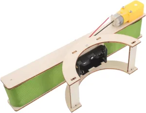 Ages Hands Learning Project for Students HEMOTON Small Electric mandate circumvent Conveyor Belt Model Kit for Wooden Assembly Puzzle Educational Stem for 