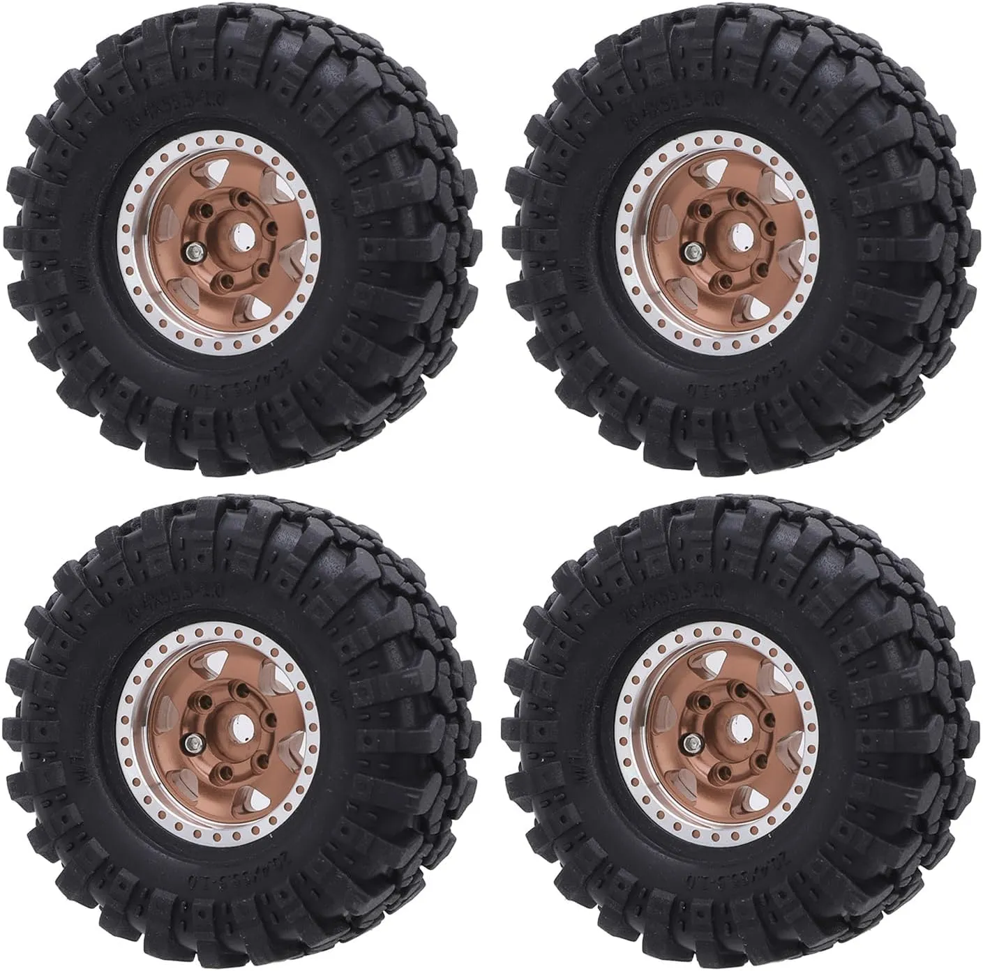 Alloy Hub and Rubber Tire Set for 1/24 Scale Climbing Car Durable Lightweight Off Road Crawler Accessories 4PCS (Ancient Bronze) Pilipane 1.0 Oval motivation unwilling poorhouse finish diffusion parkway Wheel Hubs Aluminum 