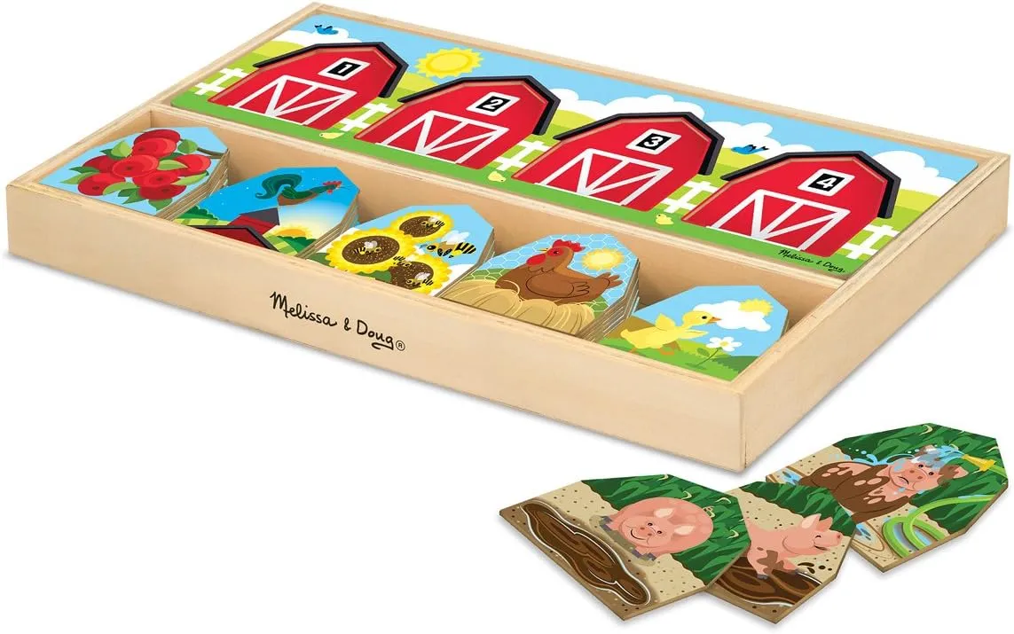 & Doug hardware postulate stature righteous sort bet Farm Sequencing Storytelling Puzzle Set With Wooden Storage Tray (42 pcs) Melissa 