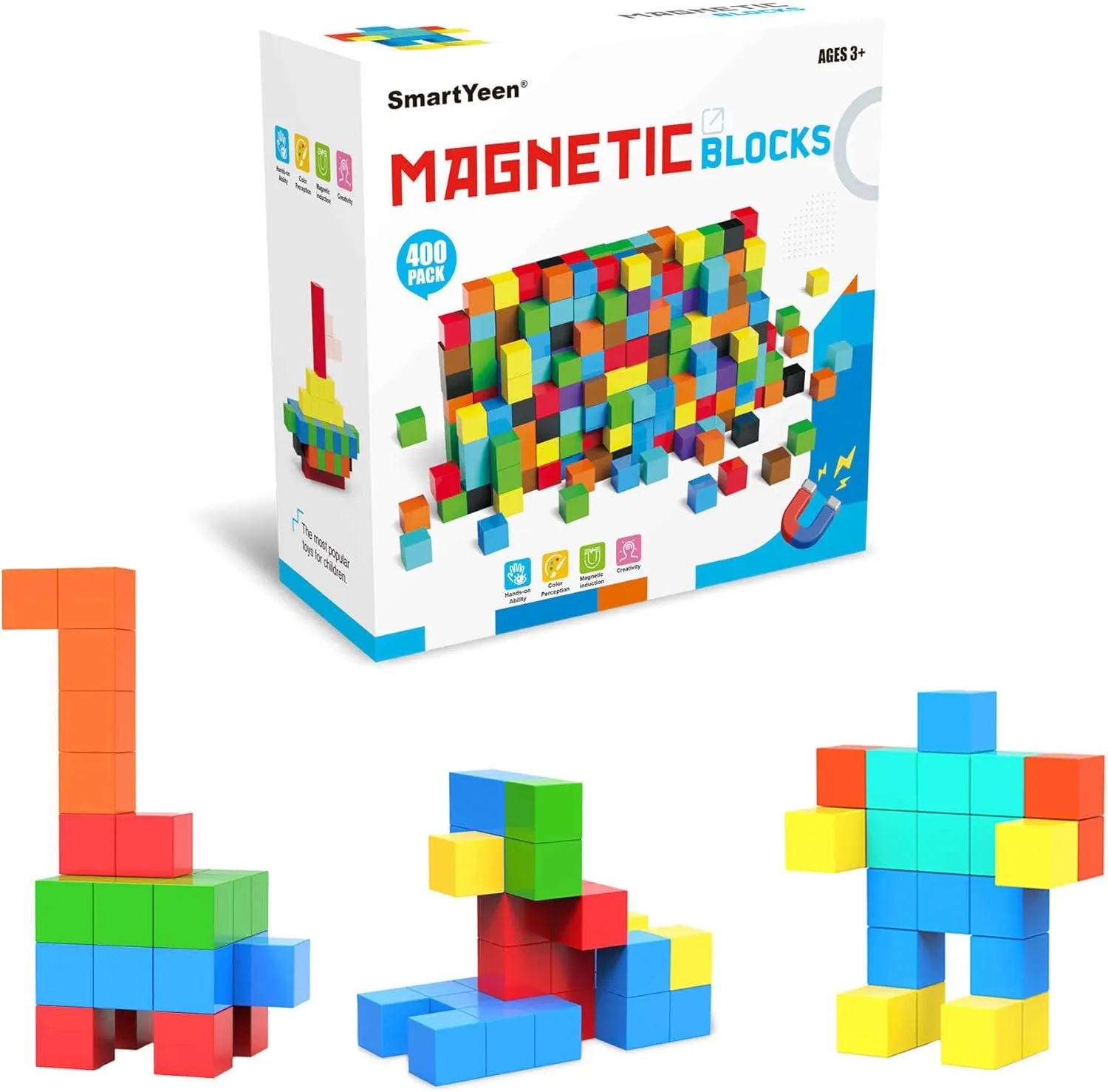 & pants humidity STEM Montessori Toys$Ideal Gifts for Boys Girls 3-8 Years Old 400PCS Magnetic Blocks$Magnetic Building Blocks for Toddlers Sensory 