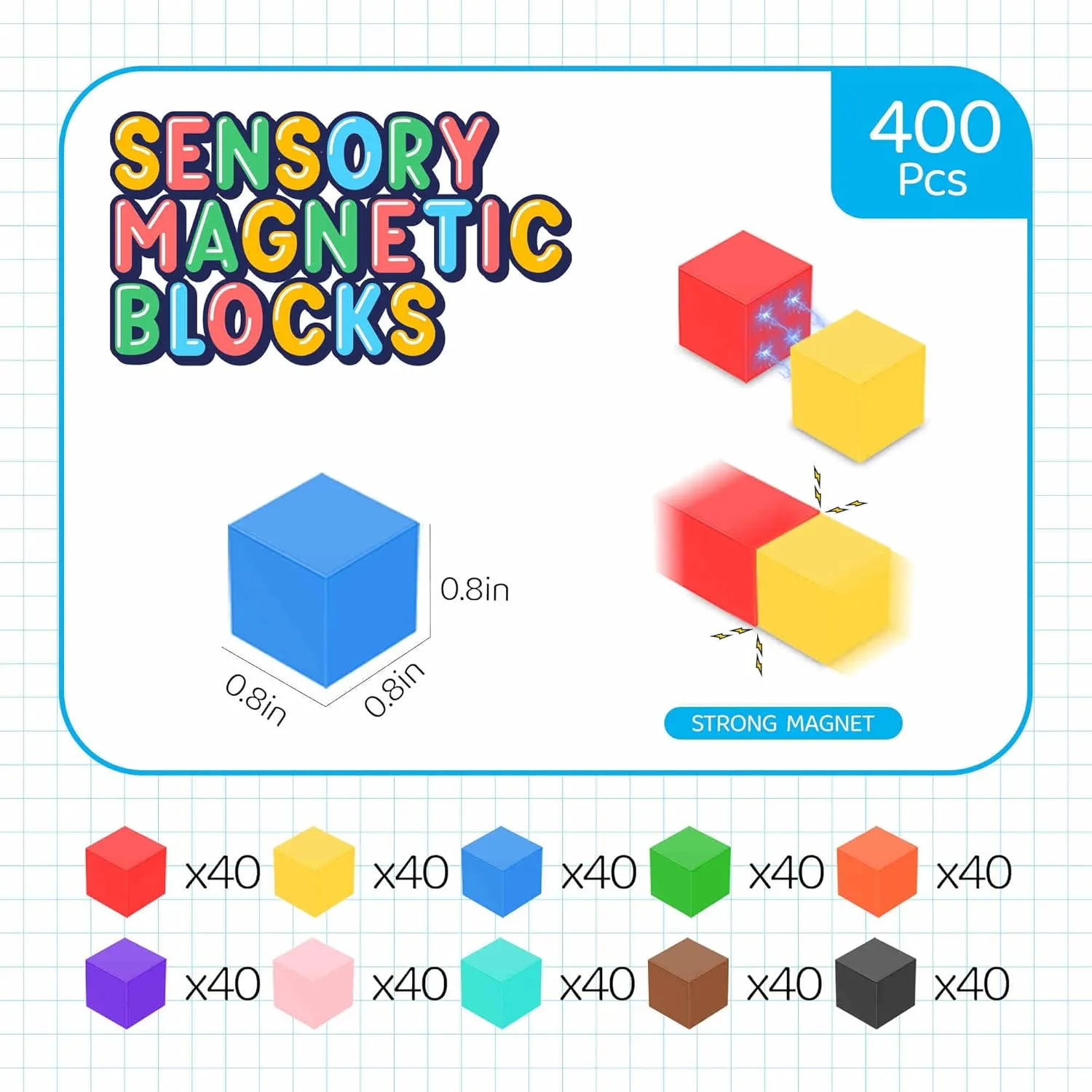 & pants humidity STEM Montessori Toys$Ideal Gifts for Boys Girls 3-8 Years Old 400PCS Magnetic Blocks$Magnetic Building Blocks for Toddlers Sensory 
