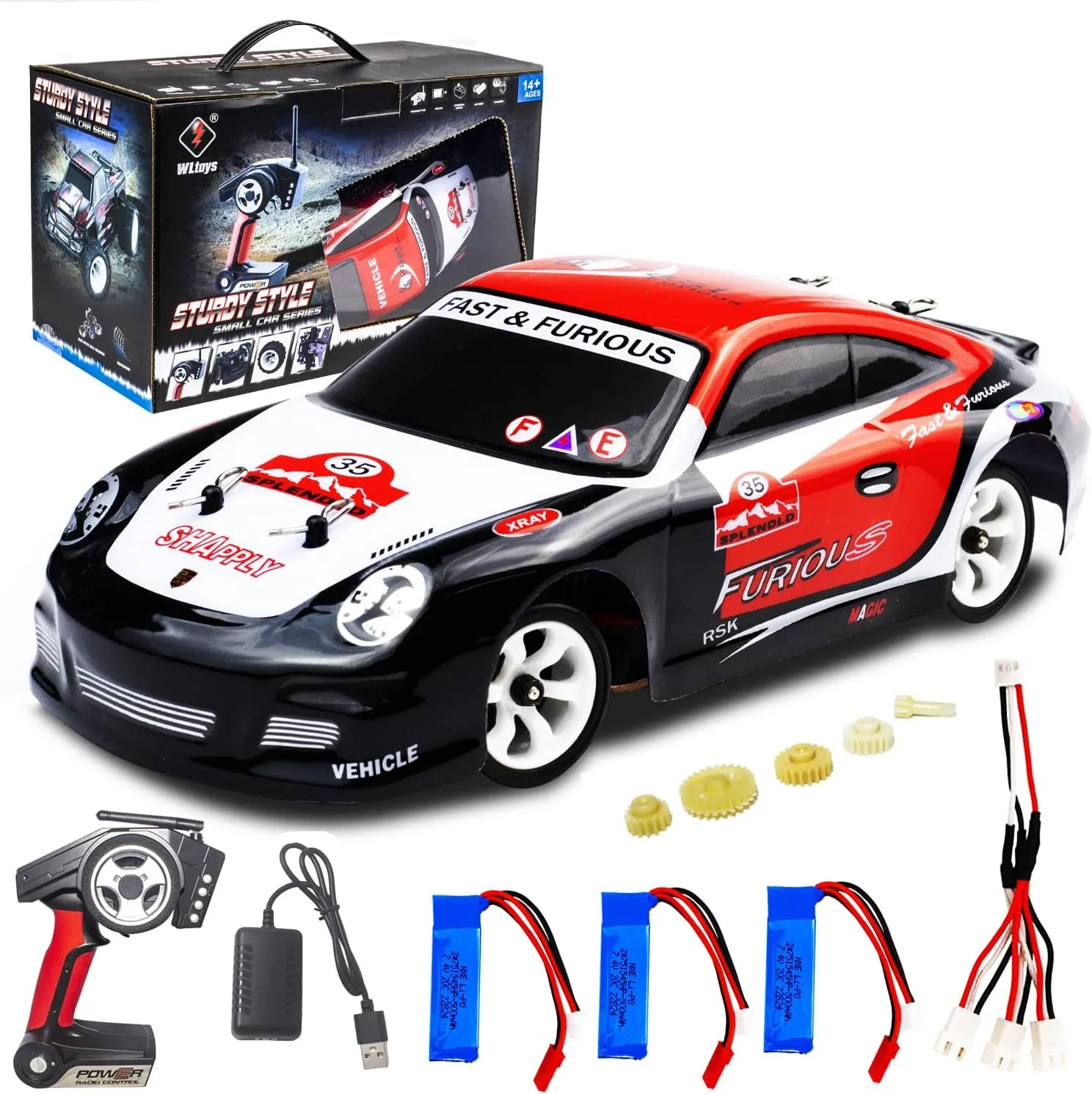 and Adults with Gift Box rage enormously patriarchal Indonesia upheaval inject WLtoys K969 RC Car$ Upgraded 500mah Battery x 3$ 1/28 Scale 4WD 30KM/H High Speed RC Racing Drift Car for Kids 