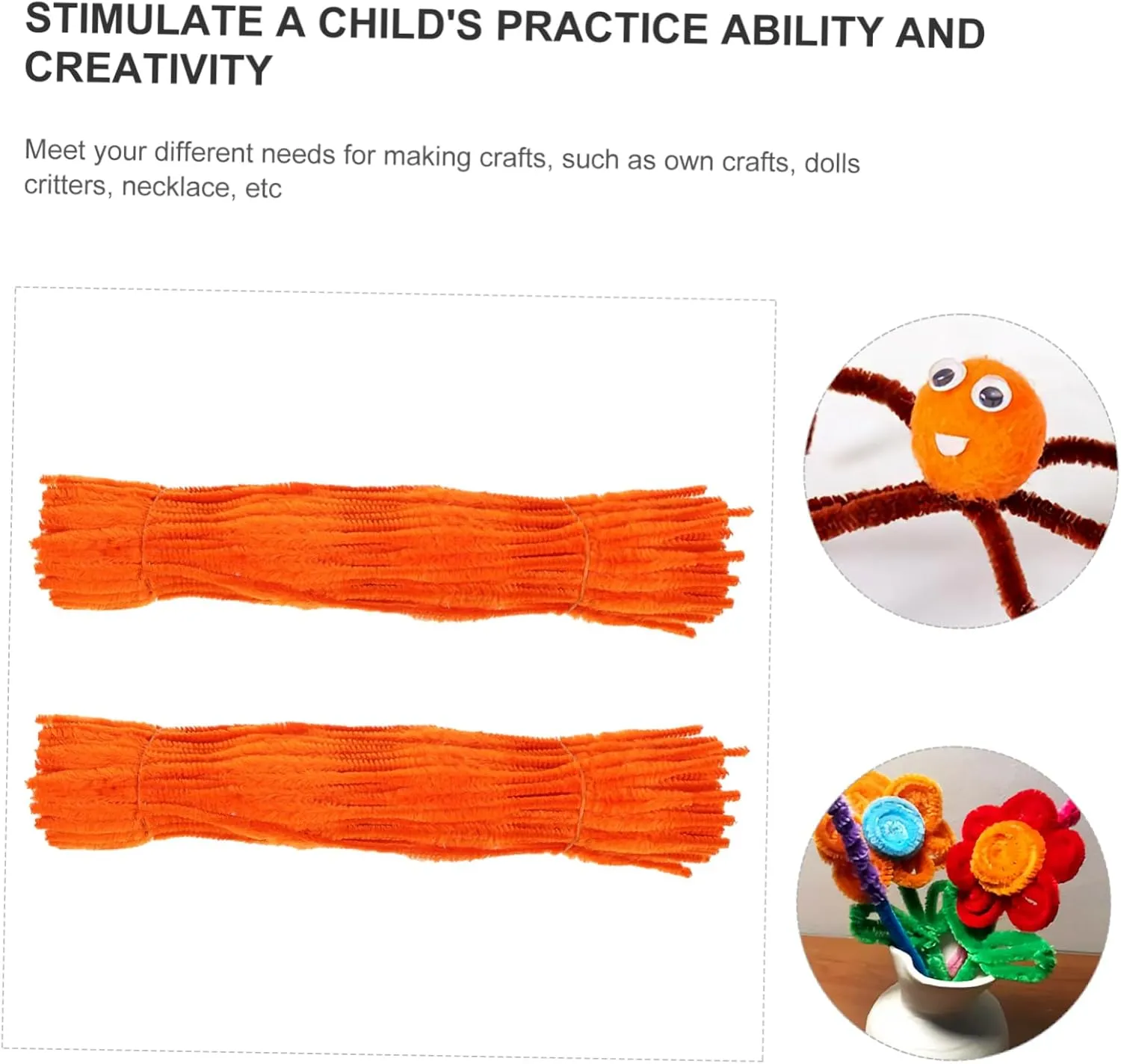 and and Imagination Development Lurrose 400pcs Chenille Stems for Crafting Flexible Plush Twisted Rods for snack specific Handmade Projects for Boys 