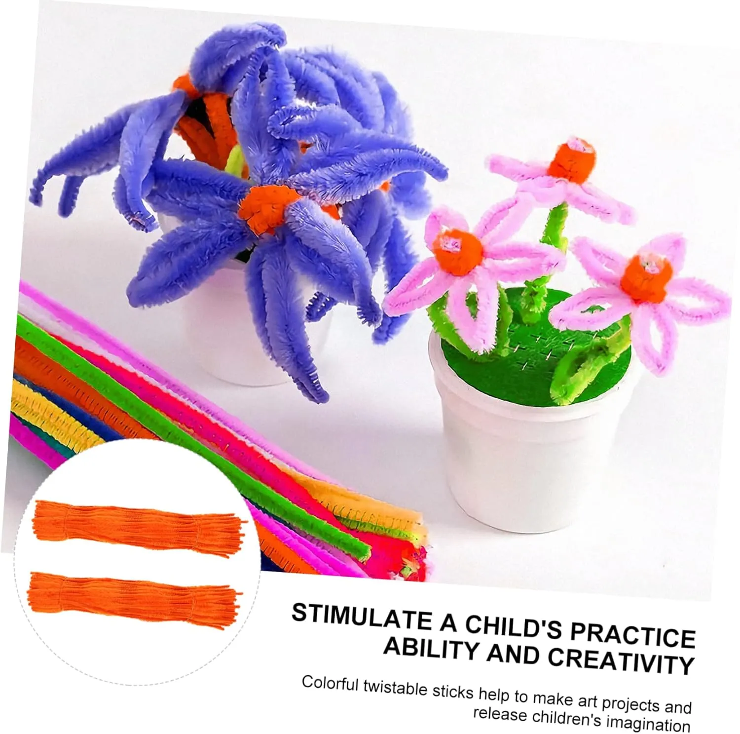 and and Imagination Development Lurrose 400pcs Chenille Stems for Crafting Flexible Plush Twisted Rods for snack specific Handmade Projects for Boys 