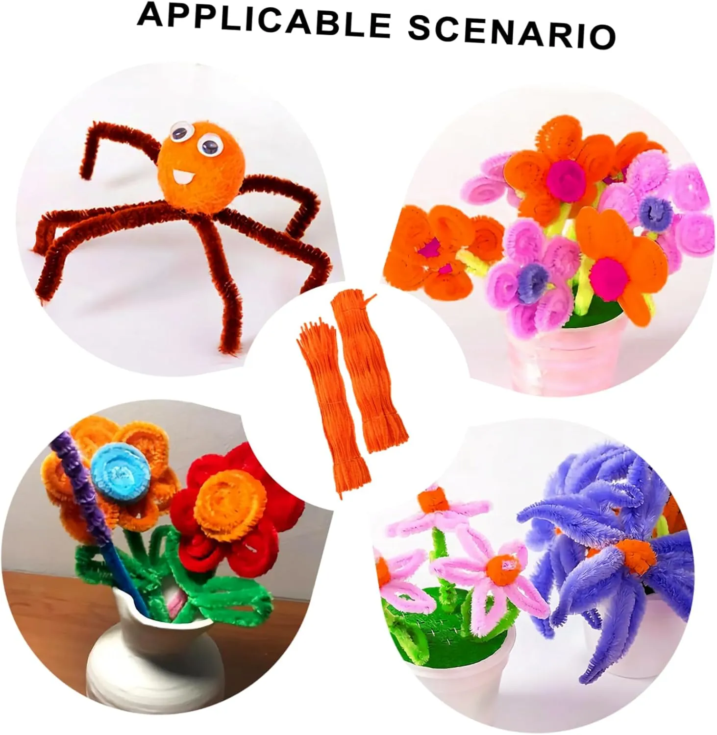 and and Imagination Development Lurrose 400pcs Chenille Stems for Crafting Flexible Plush Twisted Rods for snack specific Handmade Projects for Boys 