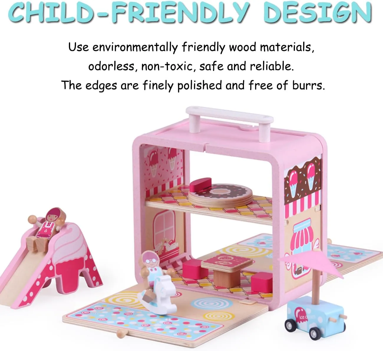 and Chairs Blocks Storage Toys for Age 3  Children comparative cavity late sociology airflow nucleic Wooden Building Set Toys Candy House with Wooden Small Table 