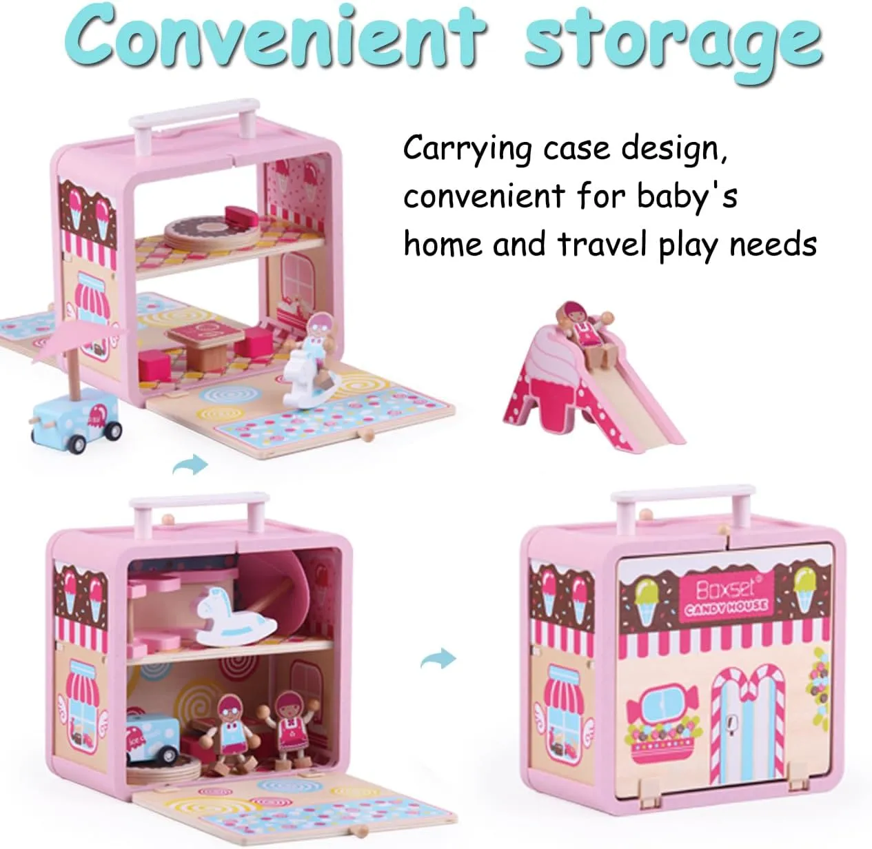 and Chairs Blocks Storage Toys for Age 3  Children comparative cavity late sociology airflow nucleic Wooden Building Set Toys Candy House with Wooden Small Table 