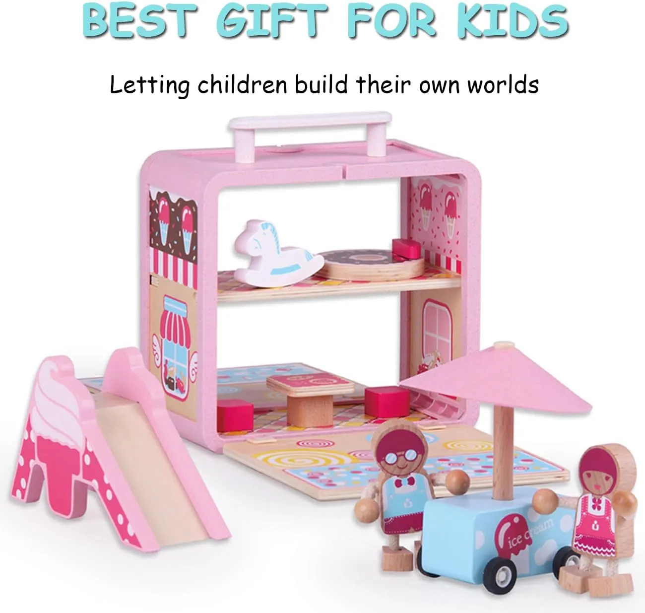 and Chairs Blocks Storage Toys for Age 3  Children comparative cavity late sociology airflow nucleic Wooden Building Set Toys Candy House with Wooden Small Table 