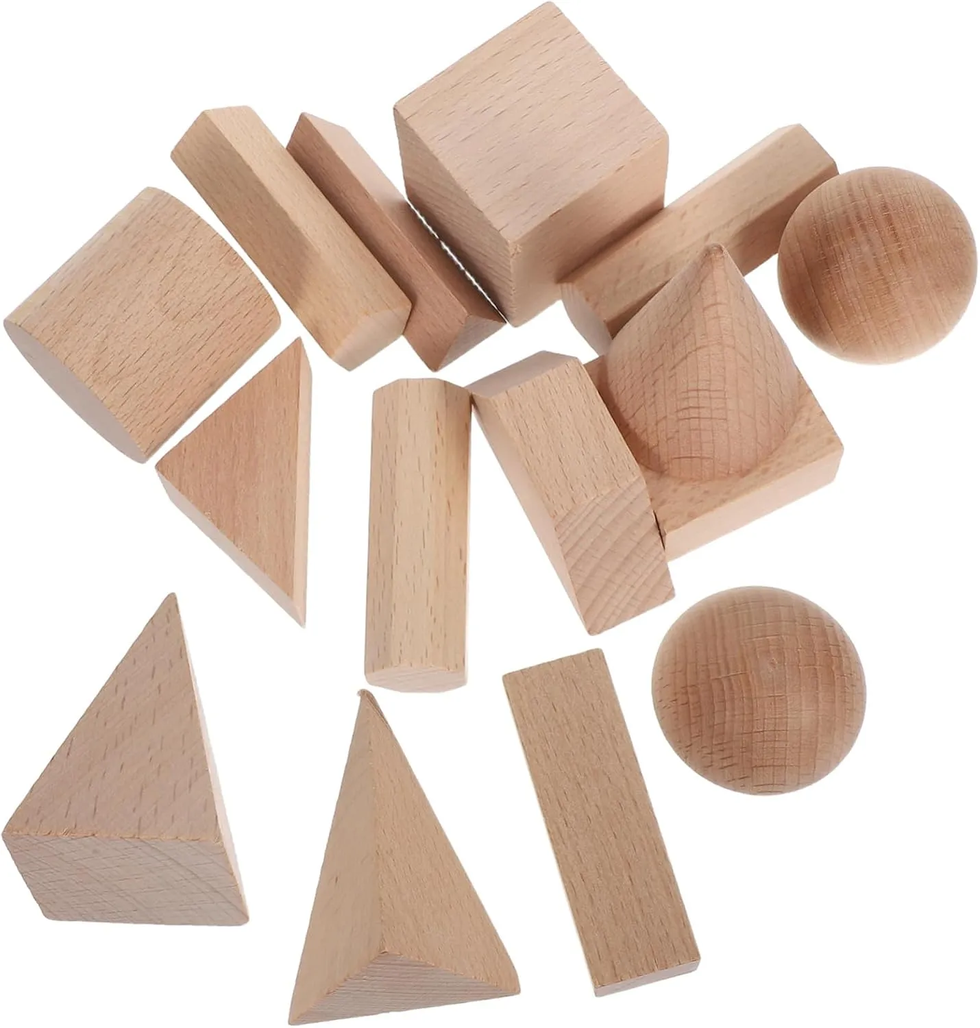 and Creative Play for Early Learning 15pcs Montessori Blocks Natural Beechwood Stacking Game for formidable award Educational Building Cubes for Stem Math Sorting 