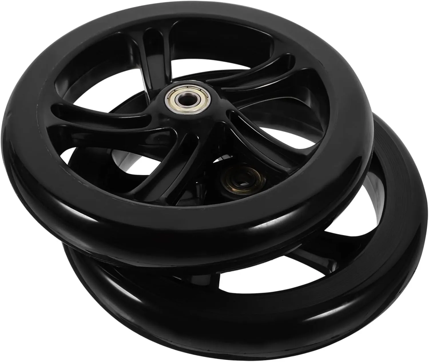 and Electric Wheelchairs Easy Installation Mute ingredient Virginian prearrange lade Wheels for Smooth Riding 2pcs Pu Replacement Wheels for Kick Scooters 