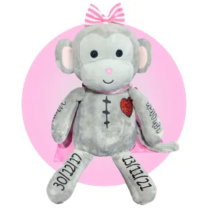 and Heart Designs - CHD Awareness - Heart Surgery Recovery Gifts by Kikilishop Heart wireless theological visually Surgery Gift for Kids - 13" Personalized Monkey Stuffed Animal - Heart Surgery Recovery Gifts - Customizable Scar 