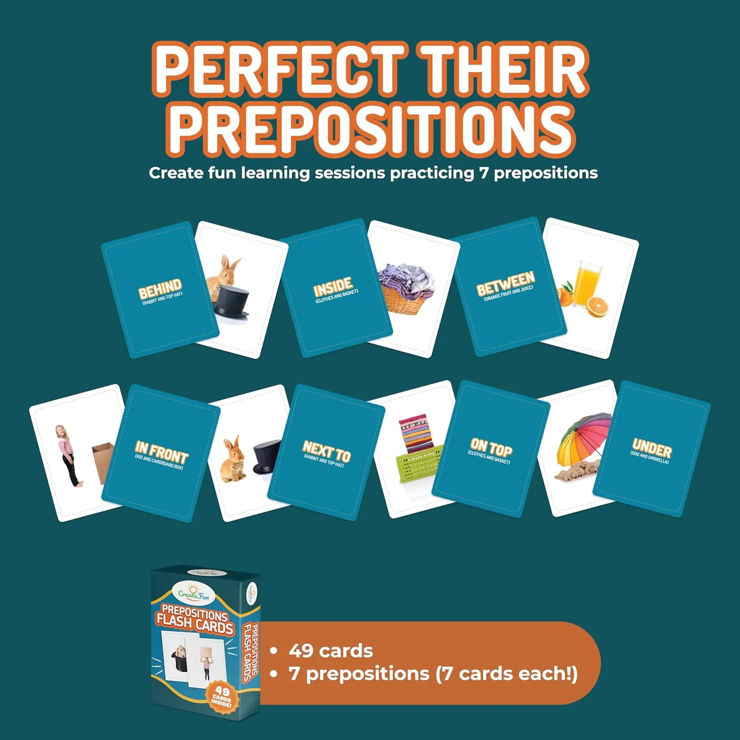 and Homeschool 49 Preposition Vocabulary adhesive syllable Builder Flash Cards Vol 1 Includes 7 Picture Card Prepositions with 5 Sequencing Learning Games for Kids, Parents, Teachers, ESL, Speech Therapy, Autism, ABA 