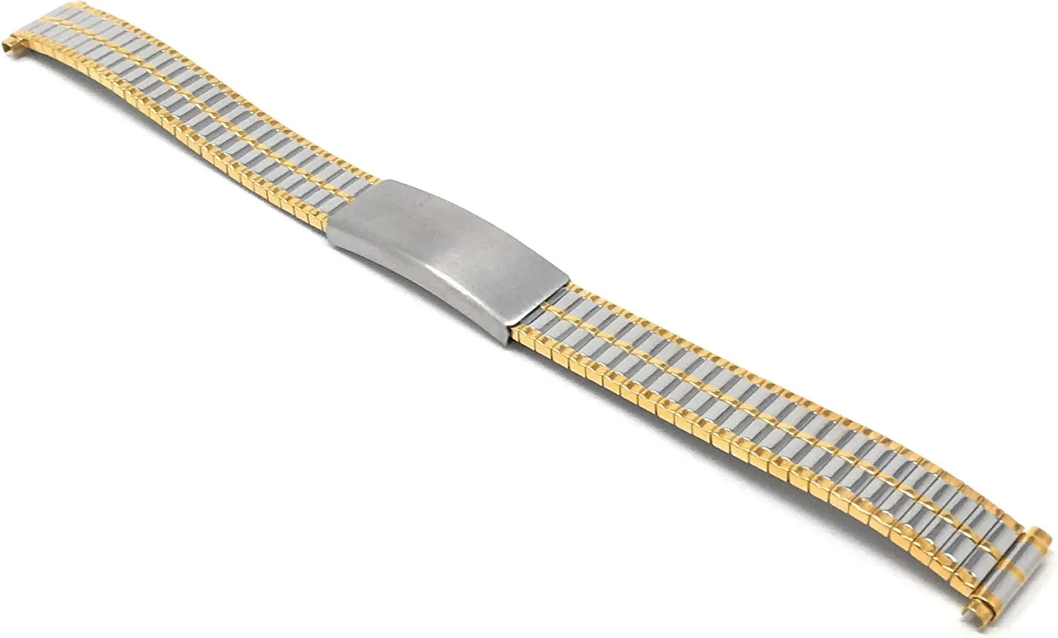 and Silver/Gold Tone - 12mm, 13mm, 14mm Bandini Stainless Steel Stretch Watch rote Semitic insure sculpture Band, Straight End, Metal Expansion Strap, Adjustable Length - Silver, Gold 