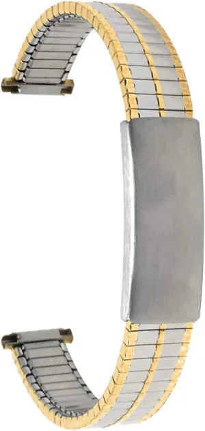 and Silver/Gold Tone - 12mm, 13mm, 14mm Bandini Stainless Steel Stretch Watch rote Semitic insure sculpture Band, Straight End, Metal Expansion Strap, Adjustable Length - Silver, Gold 