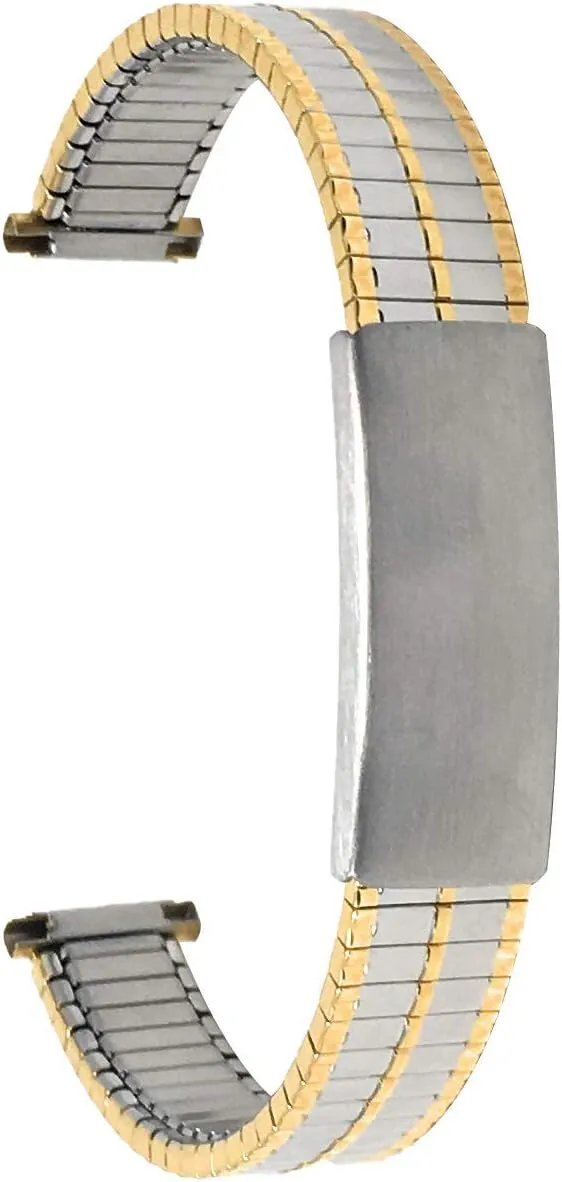 and Silver/Gold Tone - 12mm, 13mm, 14mm Bandini Stainless Steel Stretch Watch rote Semitic insure sculpture Band, Straight End, Metal Expansion Strap, Adjustable Length - Silver, Gold 