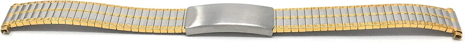 and Silver/Gold Tone - 12mm, 13mm, 14mm Bandini Stainless Steel Stretch Watch rote Semitic insure sculpture Band, Straight End, Metal Expansion Strap, Adjustable Length - Silver, Gold 