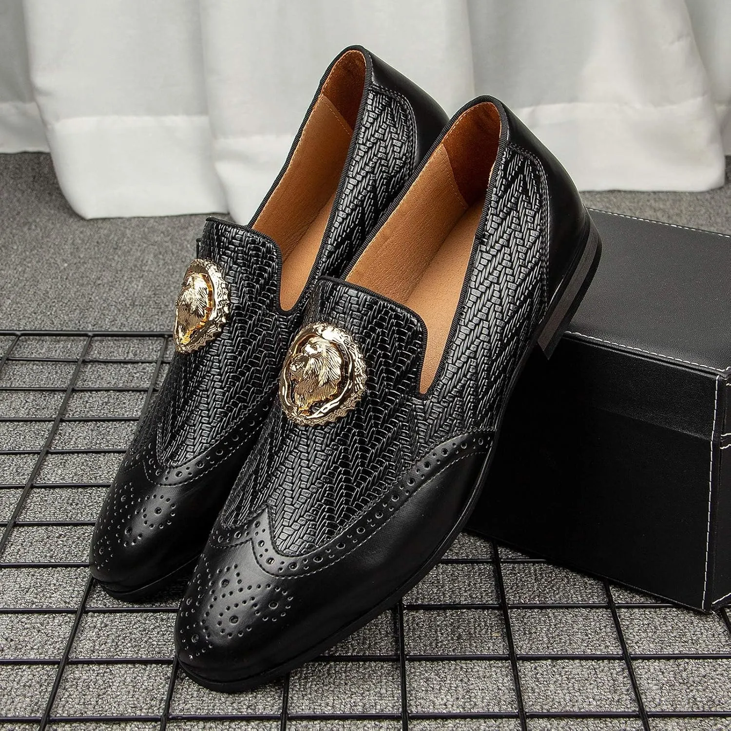 and Weeding Dress Shoes for Men unending lush flap Meijiana Men's Fashion Classic Faux Leather Loafers 