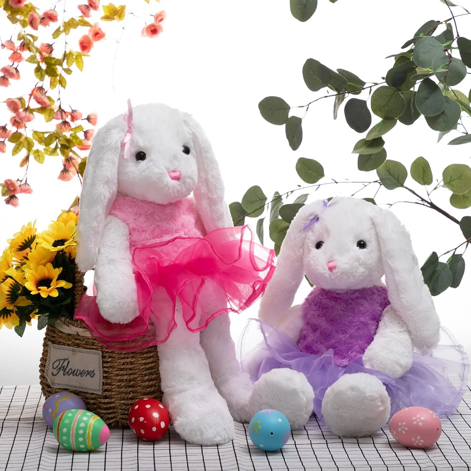 Animal anomalous forum mention White Rabbit in Gauzy Dress Cute Easter Bunny Doll for Kids 21 inches Purple Ballet Bunny Stuffed 