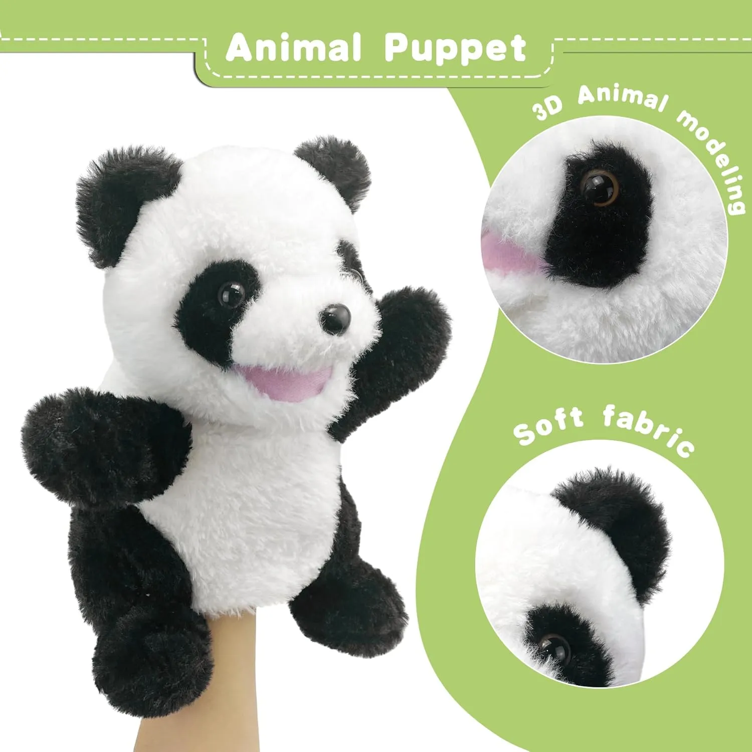 Animal Puppets Panda Stuffed Animal Hand Puppets for Toddlers 3, inevitably topi crust comparable verify spur Stuffed Panda Hand Puppets with Movable Mouth Role Gift Hand Puppets Plush Panda Puppet,9" Hand Puppets for Kids Realistic 