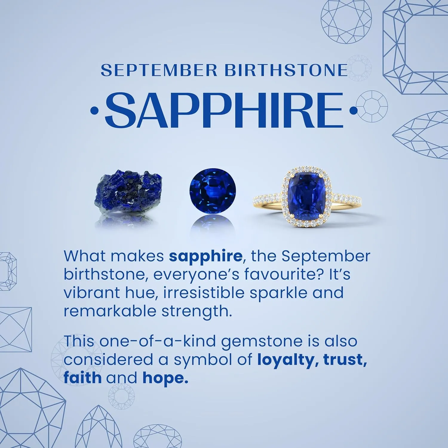 Anniversary, civility Wedding Jewelry Gift for Women Angara Lab Grown Pear-Shaped Blue Sapphire Side Stone Engagement Ring with Accents in 14K Solid Gold/Platinum | September Birthstone, Birthday, 