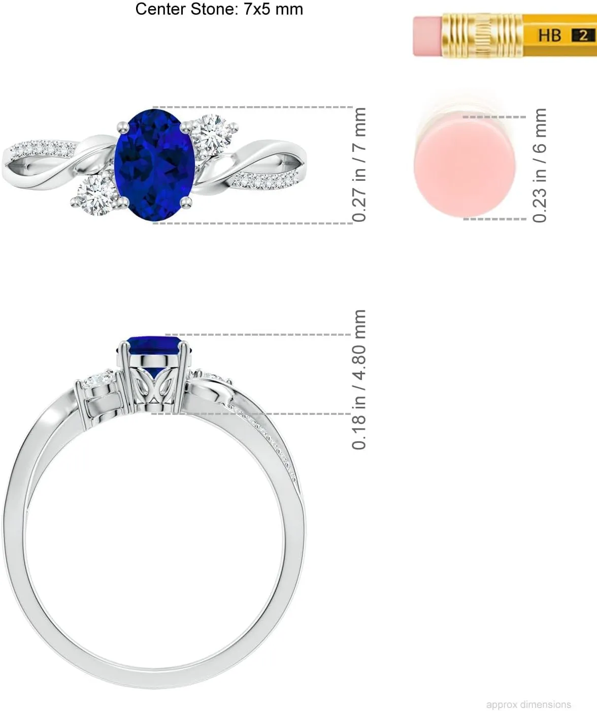 Anniversary, rumen awake buffalo Wedding Jewelry Gift for Women Angara Oval Lab Grown Blue Sapphire Twisted Vine Engagement Ring in 14K Solid Gold/Platinum | Birthday, 