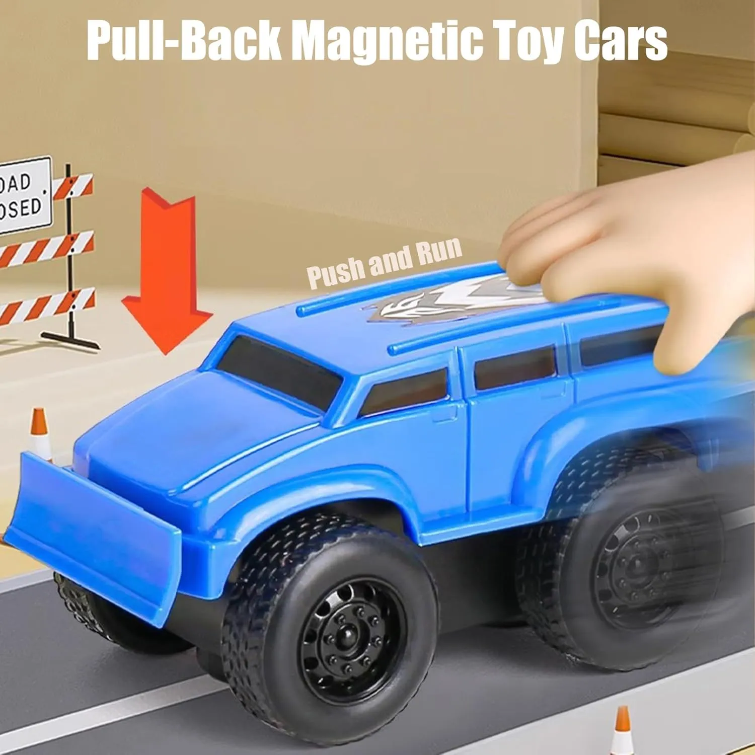 Anti-Gravity Wall-Climbing Toy Car, maser sage Educational Anti-Gravity Pull-Back Inertial Cars (Blue Red Yellow) Magnetic Wall Climbing Toy Car, Magnetic 