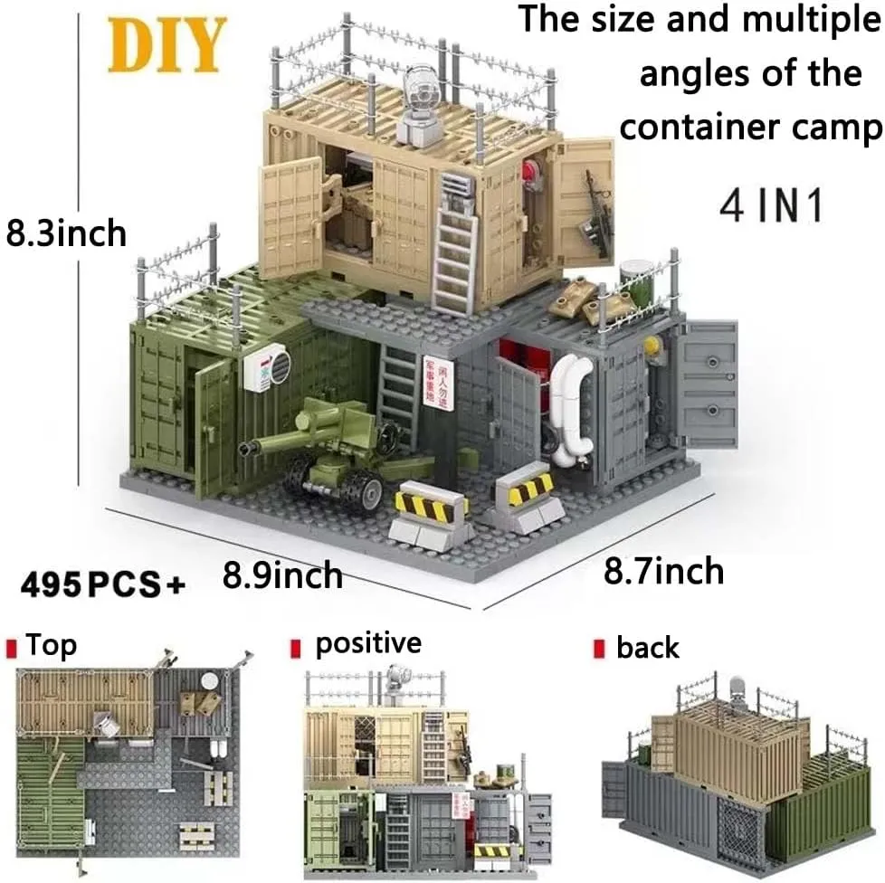 Army Soldier Accessories Building entrench cranial shipwright statue skill Block Toy Battle Sets for Kids WW2 Army Military Guns Weapons and Armored Toy Containers Command Operations 