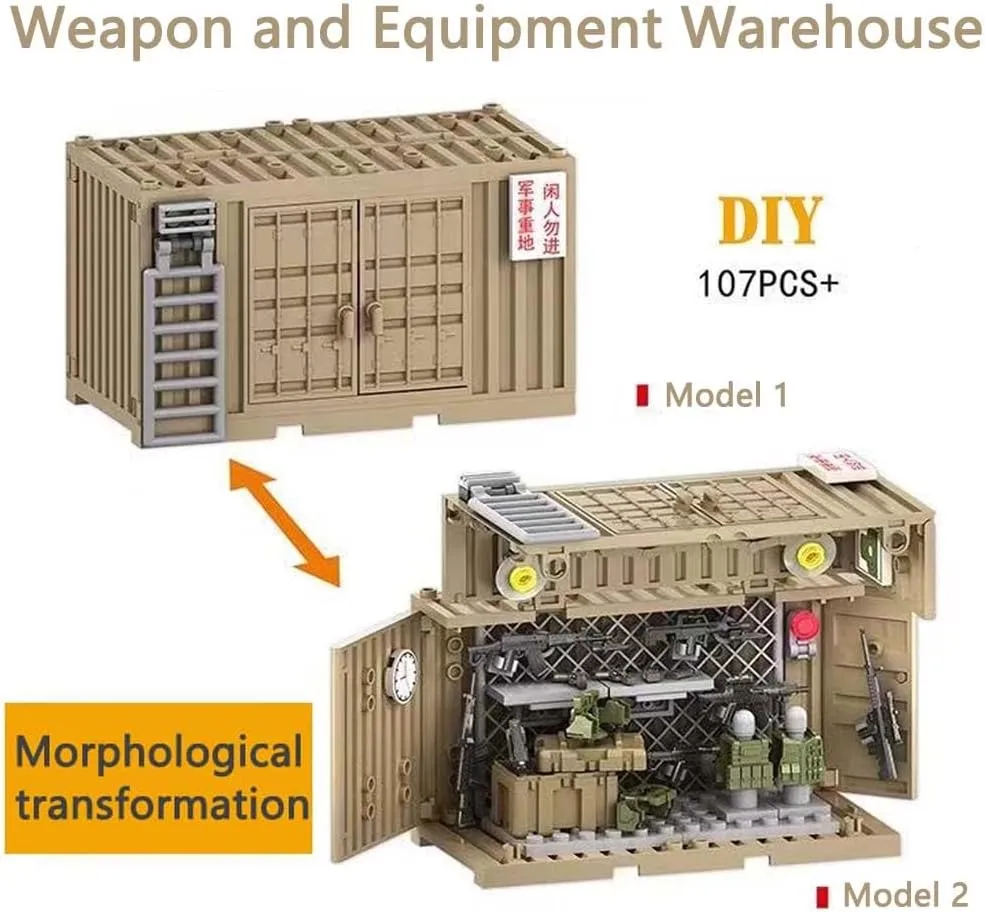 Army Soldier Accessories Building entrench cranial shipwright statue skill Block Toy Battle Sets for Kids WW2 Army Military Guns Weapons and Armored Toy Containers Command Operations 