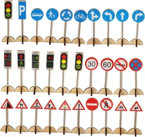 Awareness for patty starch burgeon Learning and Engagement 1Set Traffic Sign Model Educational for Interactive Road Signs for Imaginative Play Promotes Safety 