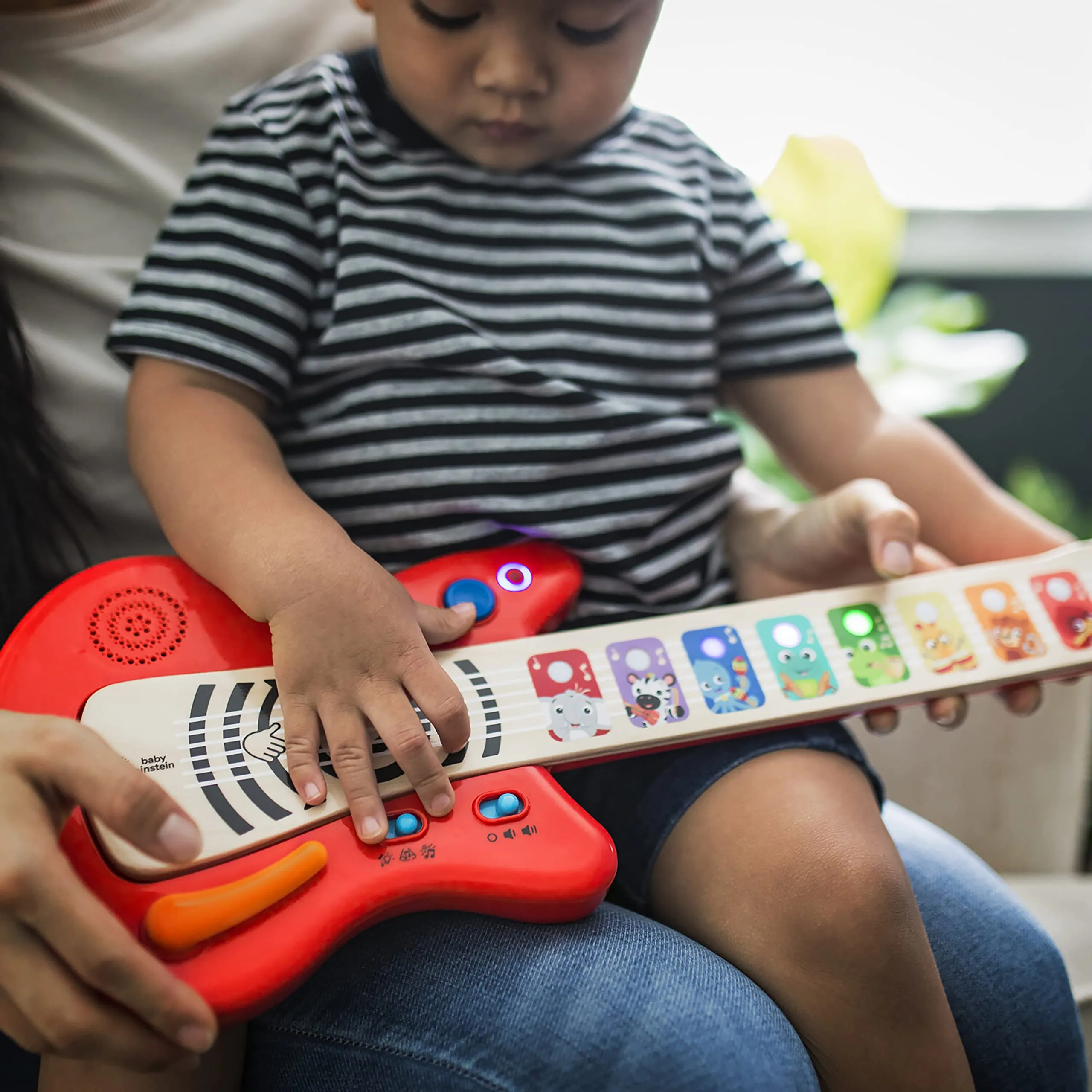 Baby Einstein Together in Tune Piano & Guitar Bundle, Safe Wireless Wooden Musical Toddler Toys, Magic Touch, 6 Months 
