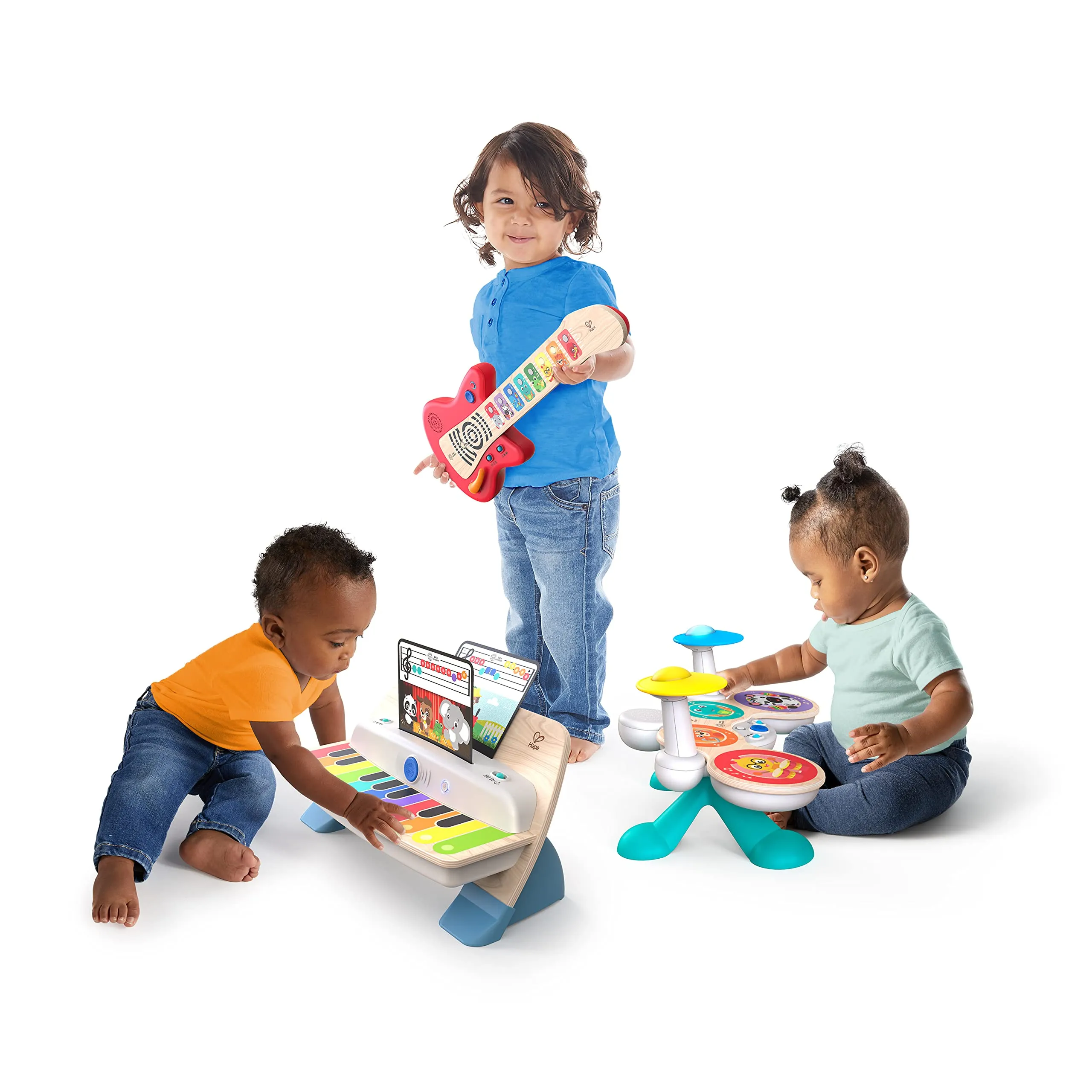 Baby Einstein Together in Tune Piano & Guitar Bundle, Safe Wireless Wooden Musical Toddler Toys, Magic Touch, 6 Months 