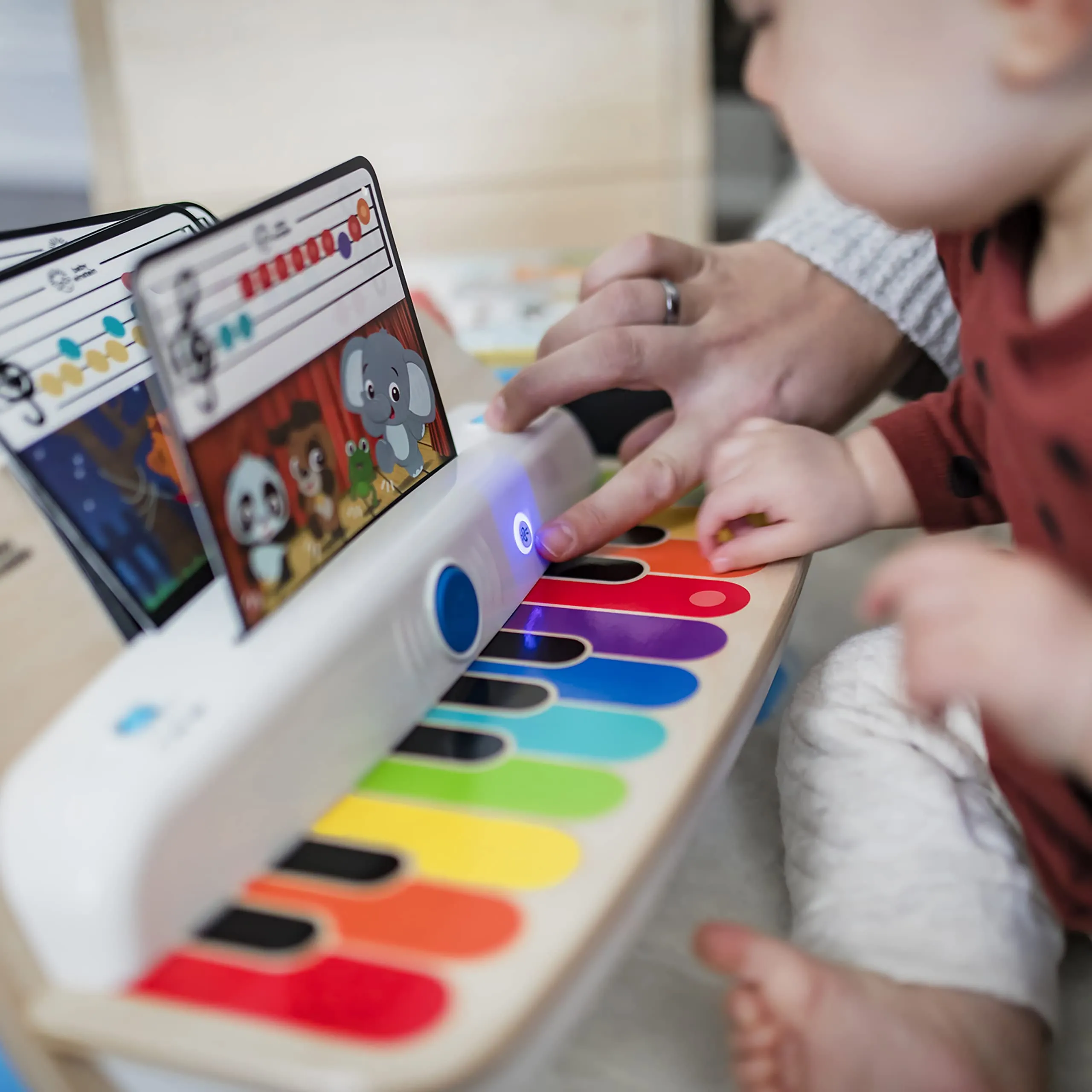 Baby Einstein Together in Tune Piano & Guitar Bundle, Safe Wireless Wooden Musical Toddler Toys, Magic Touch, 6 Months 