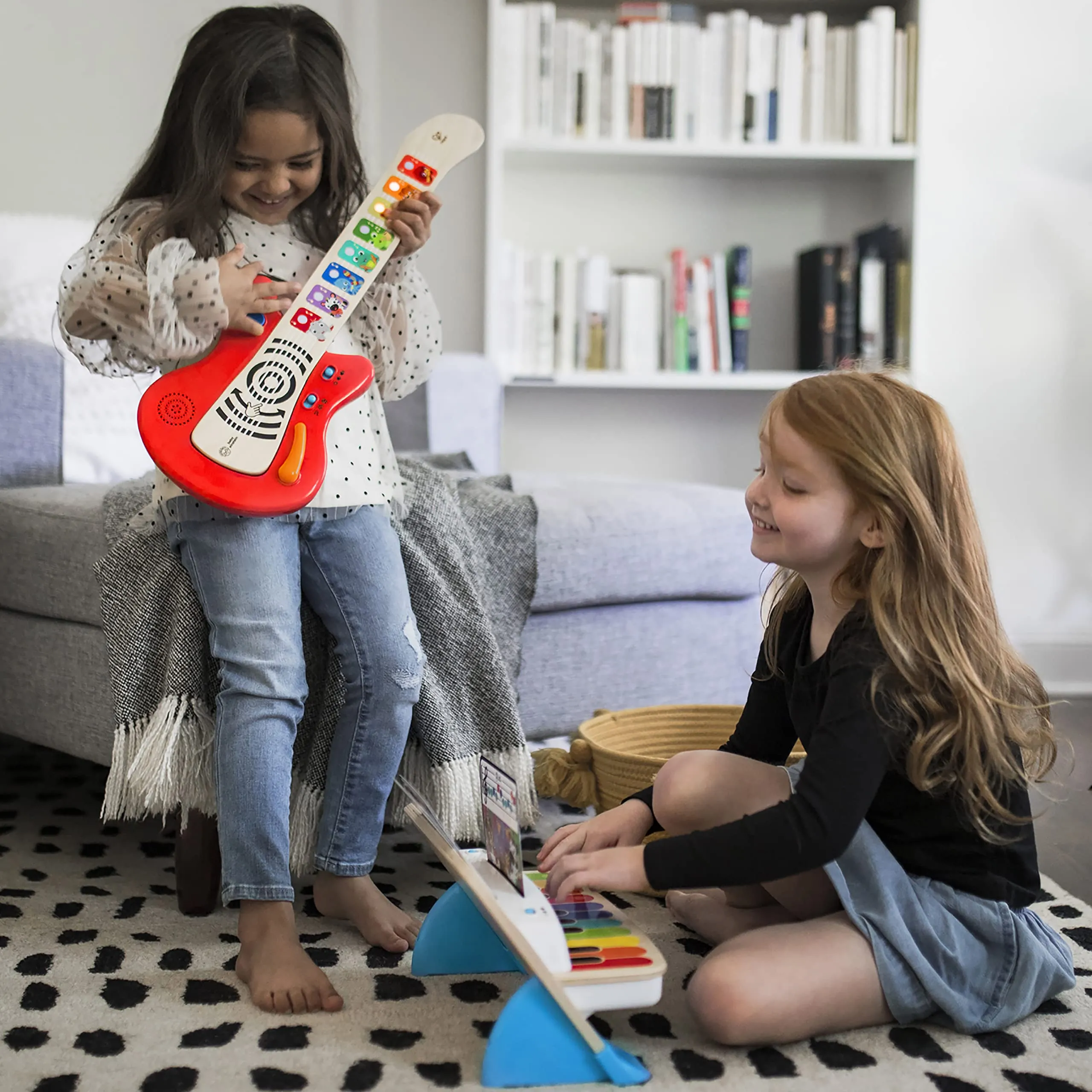 Baby Einstein Together in Tune Piano & Guitar Bundle, Safe Wireless Wooden Musical Toddler Toys, Magic Touch, 6 Months 