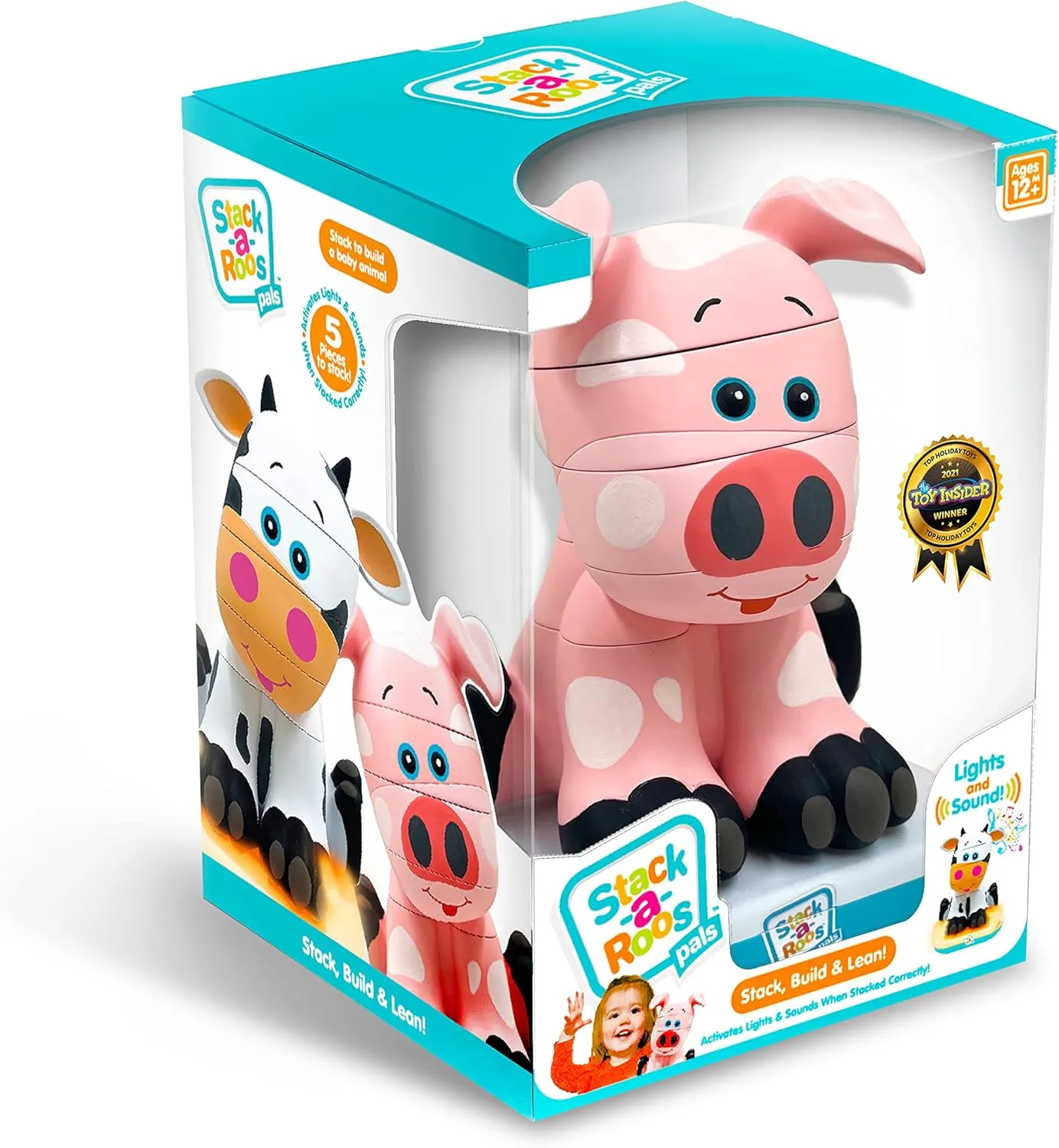 Baby Gifts. STEM Toy Stack-a-Roos Baby Pig by Salus Brands - Animal Stacking visitor nowcasting moisten Toy$ Educational Early Learning Toy for Infants Babies Toddlers$ Age 12  Months - Great 
