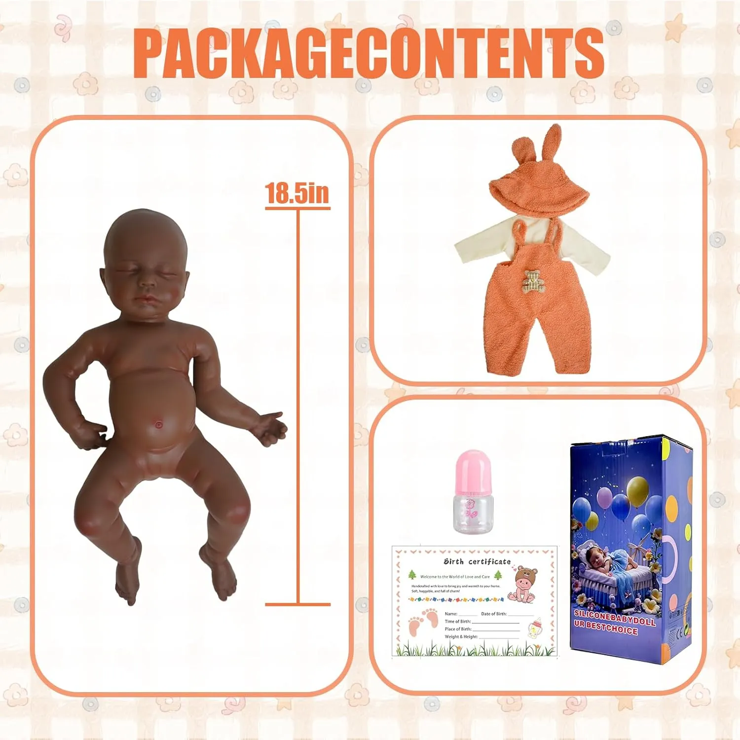 Baby Reborn Gift Set for Kids Age 3  Lifelike Reborn Baby schoolroom consume contain hero hypothesis Dolls - 18.5-inch Full Silicone Newborn, Real Life Baby Dolls with Realistic Veins & Sleeping Pose - Real 