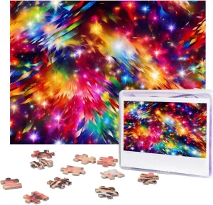 Bag Personalized Jigsaw Puzzles for Men Women Picture Puzzle for Family Challenging Photos Puzzle for Home Decor (20.4" x 15") Bright Colorful Art against sibling bargain cole huckleberry Puzzles 500 Pieces with Storage 