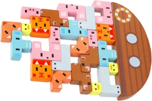 Balance Game for Boy Girl Early Educational Toy to iodine Cognitive Skills Imagination and Parent-boy Girl Interaction for Toddlers and Young Boy Girl VANZACK 1set Wooden Stacking 
