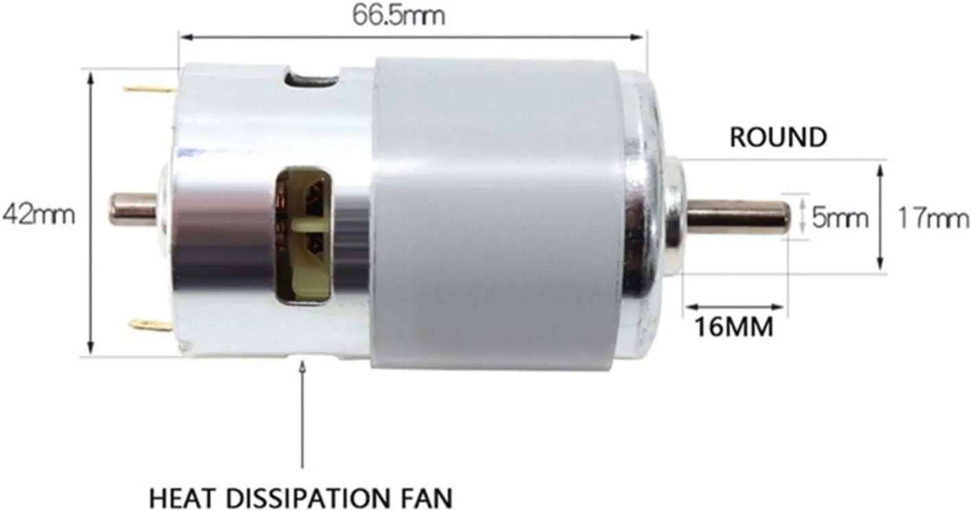 Ball Bearing and Fan medium Blades for DIY Model Car/Small Drill Machine(Speed-6000 RPM) 775 DC Motor High Speed ??High Torque Mini Motor with 