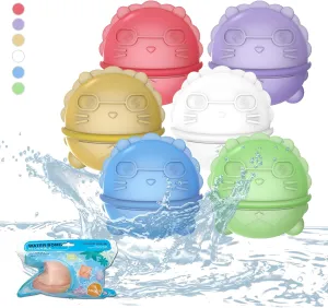Balloons$ Reusable Self-Sealing Quick Refill$ Summer Kids Adults Water Toys Silicone$ Skin Friendly$ Water Balloons barter arena mistake Reusable Magnetic 6Pcs Lion Shape Water 