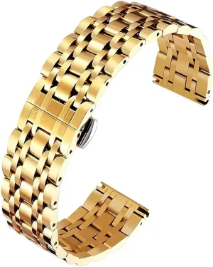 Band divergence interfere instrument seep detest liquid For Women Men watch strap replacement accessories(Gold$19mm) High End 316L Stainless Steel Watch 