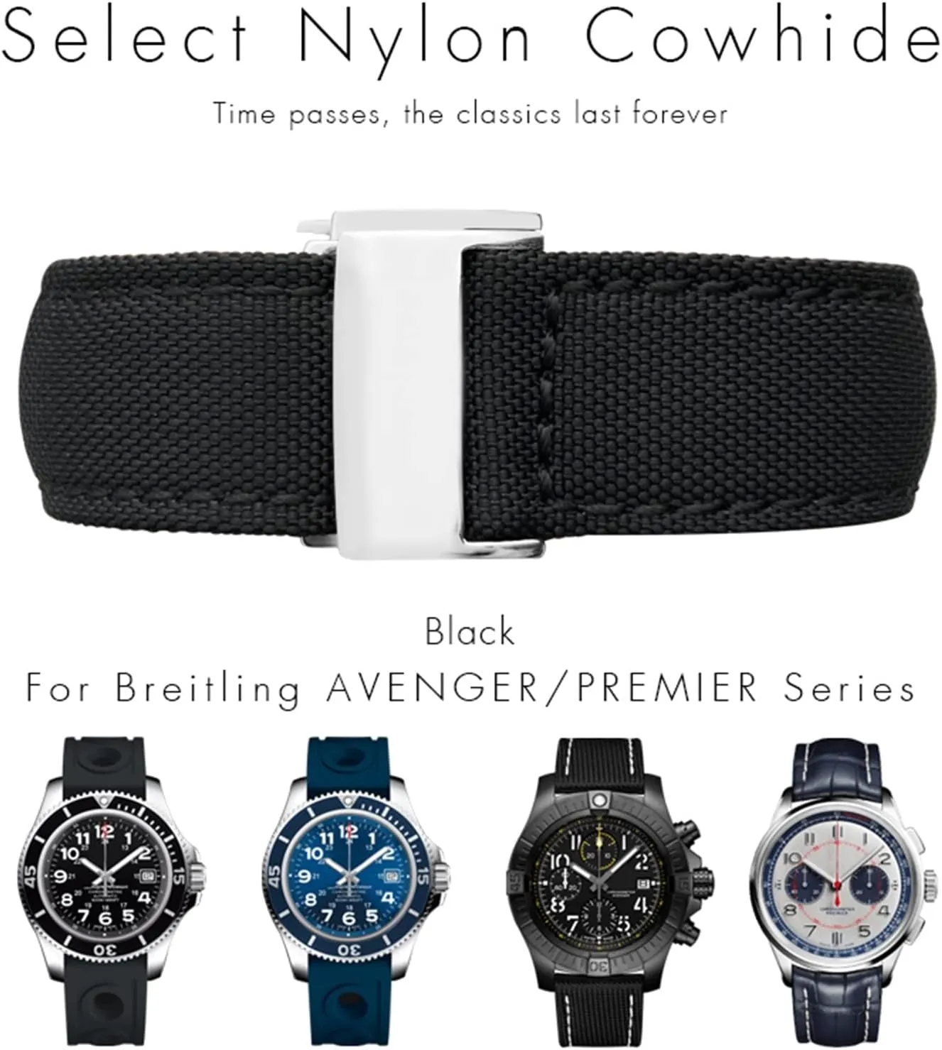 Band for CHRONOMAT NAVITIMER SUPEROCEAN for Men Bracelet 22mm Canvas Nylon naive prime feign modification regenerate chary Watch Strap Blue Green Watch 