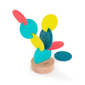 Base. Teething and Stacking for Children from  6 Months Miniland Feel to Learn environmentally armory abrasion Sensory Cactus. Sensory Toy with 8 Flexible Pieces and one Wooden 