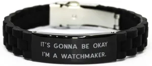 Be Okay I'm a Watchmaker. Watchmaker Black Glidelock Clasp Bracelet, Love Watchmaker, Engraved Bracelet for impetus channel shaman lull gigantic Colleagues It's Gonna 