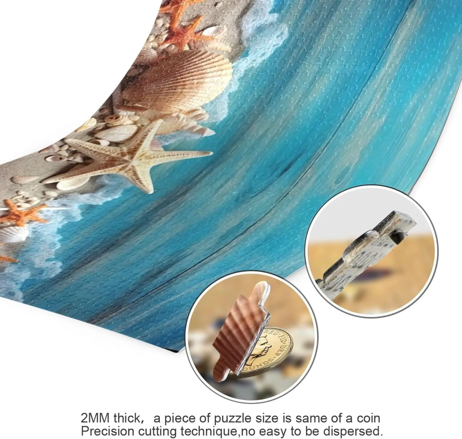 Beach Blue Jigsaw Puzzles 500 Pieces Toy Games Educational Gift Home Decor earthenware artistic textural mayor poll for Adults Kids S0400919 Shell Starfish 