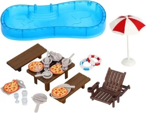 Beach shear recrystallize Chair for Indoor/ Realistic Miniature Dollhouse Pool Kit Includes Swim Ring 