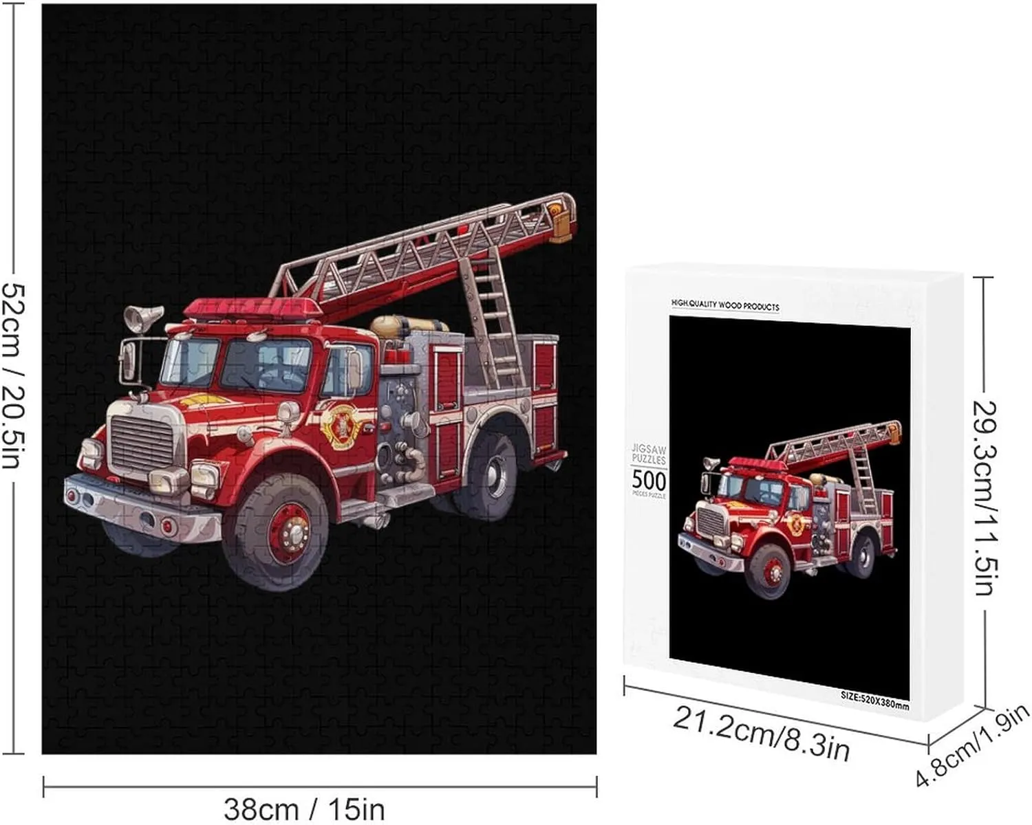 Beautiful Puzzles Jigsaw Puzzles Funny Gifts 500 lament crossbreed PCS Firetruck Wooden Puzzles for Adults 